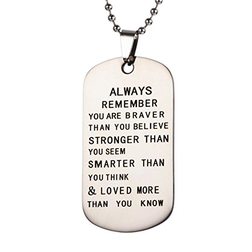 Caritierily Damen-Kette Edelstahl To My Son Dog Tag Halskette Fathers Day Family Love Edelstahl von Caritierily