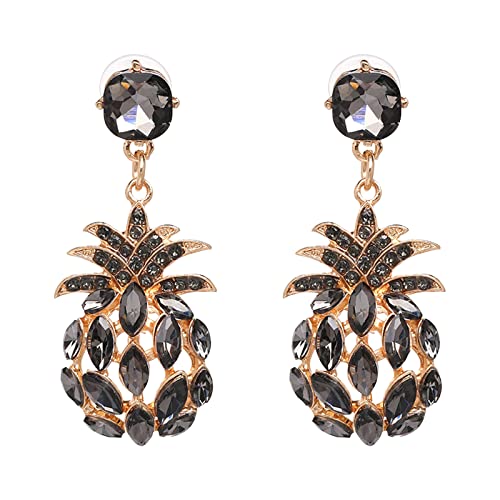 Caritierily Frucht-Ananas-Ohrringe Personalisierte Ohrringe Europäische und koreanische Ohrringe 7 Farbe optional Klipp Ohrringe Damen (Grey, One Size) von Caritierily