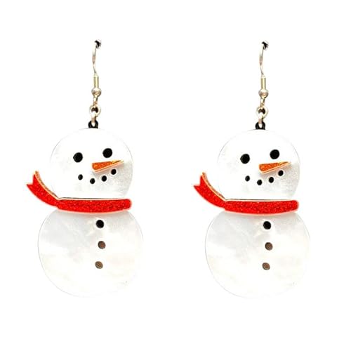 Caritierily Ohrringe Set Kinder Weihnachts-Ohrring-Set für Schneemann-Ohrringe, süßes für Frauen und (1F-White, One Size) von Caritierily