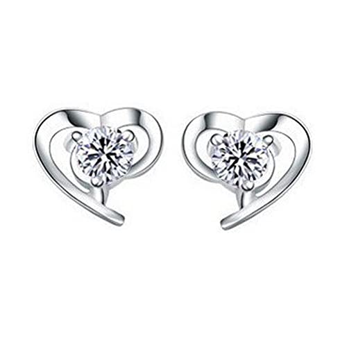 Caritierily Ohrringe für Frauen Silber versilbert Herzförmige Ohrstecker Ohrstecker Temperament Licht Luxus Creolen Schmuck für Frauen und Mädchen Ohrringe Flieder (Silver, One Size) von Caritierily