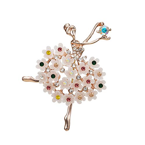 Chrysanthemen Ring Ballet Dancing Girl Brosche Eleganter Tanz Rock Pin Damen -Lighting Corsage (B, One Size) von Caritierily
