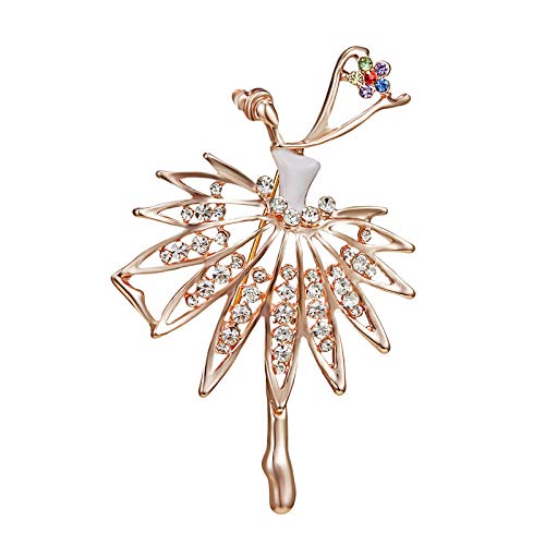 Chrysanthemen Ring Ballet Dancing Girl Brosche Eleganter Tanz Rock Pin Damen -Lighting Corsage (G, One Size) von Caritierily