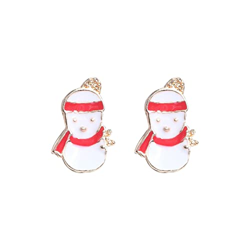 Damen Weihnachtsohrstecker Weihnachtsglocke Schneeflocke Schlitten Weihnachtsbaum Ohrstecker Niedliche Weihnachtsthema Ohrstecker Urlaub Schmuck für Frauen Mädchen Teenager Holzschmuck (H, One Size) von Caritierily