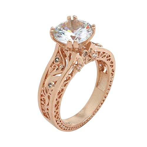 Caritierily Damen- und Mädchenmode-Edelstein-Europa und großer -Ring-mehrfarbiger Verlobungs-Hochzeits-Geschenk-Ring Hochzeitskissen Für Ringe (White, 6) von Caritierily