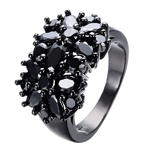 Elegantes lila einzigartiges Design Vintage Party Weihnachten Eheringe für Frauen Modeschmuck Matching Rings (Black, 9) von Caritierily