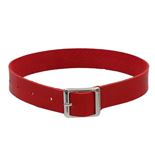 Frauen PU-Leder-Halskette Halsband Punk-Stil Halsband Choker-Halskette europäischen und Retro-Punk-Rock-Leder-Kragen-Kragen mit Schlüsselbein-Halskette weiblichen Trend Halskette (Red, One Size) von Caritierily