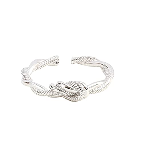 Für Immer Ringe zartes Design Knoten Kupfer Mode kann Verstellbarer Ring Licht Luxus hochwertiger Silberring Sein Günstige Ringe Damen (Silver, One Size) von Caritierily