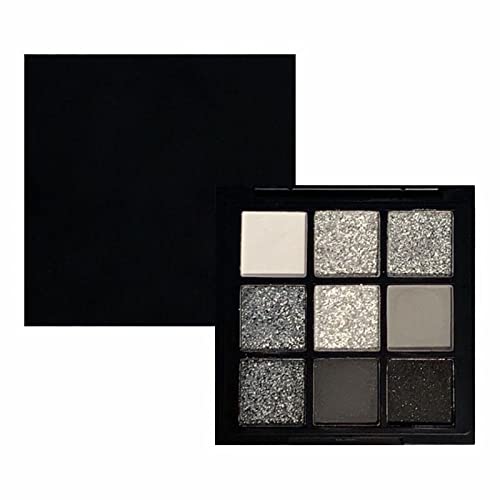 Glitzer Lidschatten Kaltes und süßes leichtes europäisches und amerikanisches Make-up! Neun Farben Lidschatten Platte Zement Punk Schwarz Weiß Grau Metall Perlglanz von Caritierily