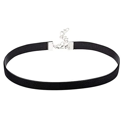 Gürtel Einfache Mode Kurze Halskette Samtkragen Halsketten Klassische Chokerhalskette Für Frauen Ultra Bequemes Stretch Samtband Halloween Geburtstagsfeier Dekorationen Anhänger (Black, One Size) von Caritierily