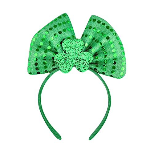 Haarklammern Für Damen Green Headband Shamrocks Clovers Head Boppers Leprechaun Top Hat Haarspangen Leopard (A, One Size) von Caritierily