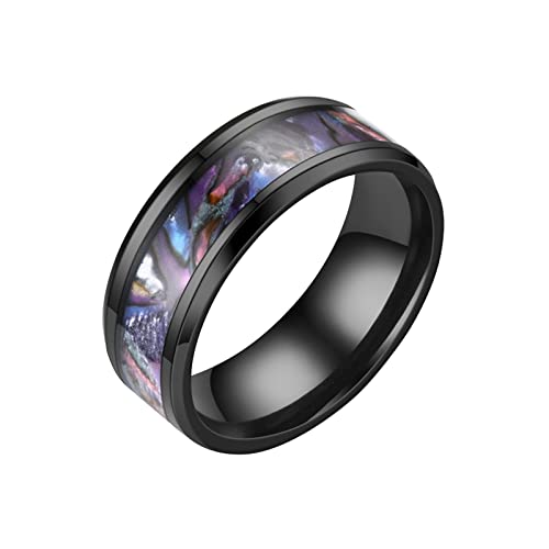 Hühneraugen Ringe MM Edelstahl Regenbogen Farbe Sandgestrahlte Ringe Ehering Ringe Für Frauen Ringe Für Männer Mattierte Ringe Geometrie Ringe Größe 6 bis 13 Ringelblumenöl (Multicolor, 11) von Caritierily