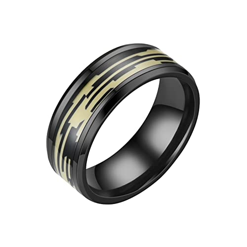 Hühneraugen Ringe MM Edelstahl Regenbogen Farbe Sandgestrahlte Ringe Ehering Ringe Für Frauen Ringe Für Männer Mattierte Ringe Geometrie Ringe Größe 6 bis 13 Ringelblumenöl Kaltgepresst (Yellow, 13) von Caritierily