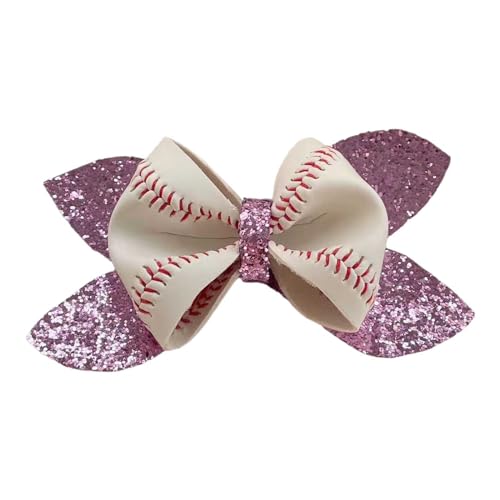 Kette Schmuck Baseball Haarschleifen Clips Baseball Schleife Haarnadeln Schleife Haarspangen Clip Haarschmuck Für Mädchen Frauen Kleinkinder Urlaub Geburtstagsgeschenke Haarspangen (Purple, One Size) von Caritierily