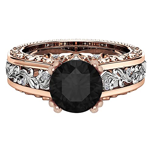 Caritierily Lesezeichen Der Der Ringe Damen Farbring Geschenk Rose Trennung Schmuck überzogener Goldring Legierungsringe Kinder Ringe Für Mädchen 3 Jahre (Black, 12) von Caritierily