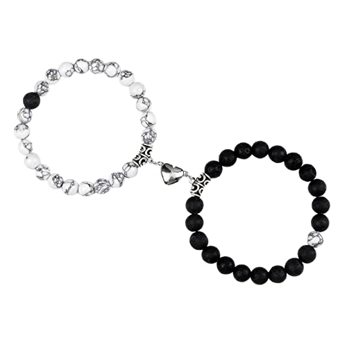 Magnete ziehen liebevolle Paare an, Armbänder und Armbänder, Natursteinarmband, einfacher Schmuck für Frauen, Männer, Mode, klassisches Armband, Valentinstag Armband Damen Mit Namen (A, One Size) von Caritierily