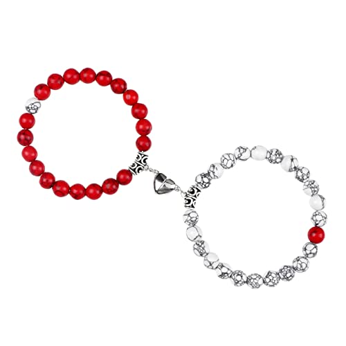 Magnete ziehen liebevolle Paare an, Armbänder und Armbänder, Natursteinarmband, einfacher Schmuck für Frauen, Männer, Mode, klassisches Armband, Valentinstag Armband Damen Mit Namen (C, One Size) von Caritierily