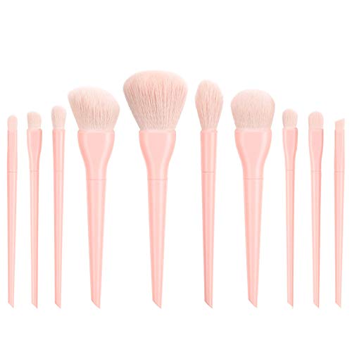 Make Up Pinsel Up Brushes 10PCS Make Cosmetic Foundation Eyeliner Concealer Augenbrauenpinsel (Pink, One Size) von Caritierily
