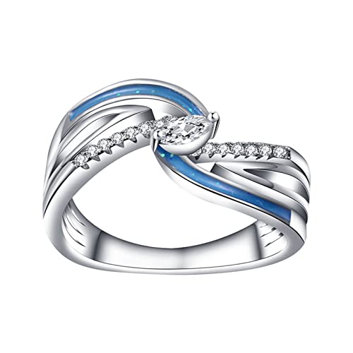 Caritierily Modischer geformter Ring geknotete Art- und Weiseschmucksache-Silber-Ring-Finger-Ringe für Frauen Der Ring Von Der Ringe (Pink, 5) von Caritierily