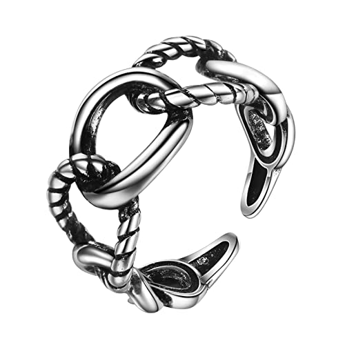 Offener Ring für Männer und Frauen, geflochten, Seilform, Vintage-Ring, Ausschnitt, Design, Party-Accessoire Deckenfluter Ringe (Bronze, One Size) von Caritierily