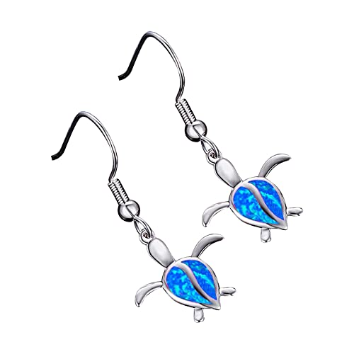 Caritierily Opal Schildkröte Ohrringe Accessoires für Damen Ohrringe Schildkröte Ohrringe Ohrringe Verspielt (Blue, One Size) von Caritierily