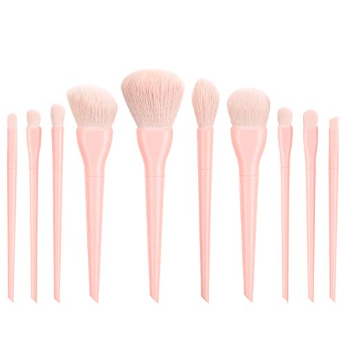 Pinselset Makeup Pinsel Make Up Augenbrauen-Kosmetik-Concealer-Pinsel Make Foundation 10PCS Up Eyeliner-Pinsel Flüssige Foundation - Dichte Synthetische (Pink, One Size) von Caritierily