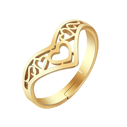 Ringe Für Geflügel Stern Herz Ringe für Frauen Männer Splice offen verstellbare Paare Ringe Schmuck Geschenke Zubehör Versprechen Fingerringe Hochzeit Verlobungsbänder Gardinen Für Ringe (A, One Size) von Caritierily