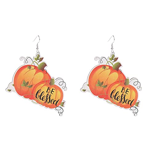 Thanksgiving-Herbst-Ohrringe aus Holz Thanksgiving-Herbst-Tropfen-Ohrringe Handgefertigte Truthahn-Kürbis-Ahornblatt-Herbst-Ohrringe Thanksgiving-Herbst-Schmuck-Geschenke für Frauen (H, One Size) von Caritierily