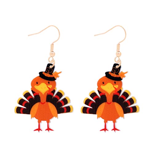 Thanksgiving-Ohrringe Thanksgiving-Herbst-Ahornblatt-Ohrringe Thanksgiving-Kürbis-Tropfen-Ohrringe Leichte Thanksgiving-Ohrringe für Frauen-Mädchen-Herbst-Schmuck Ohrringe Clips Mädchen (K, One Size) von Caritierily