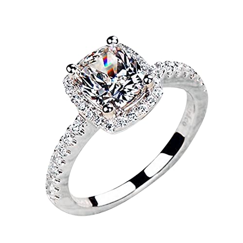 Traumfänger Ringe Holz Ring-weiblicher Schmuck-Ring mit glänzenden Geschenk-Frauen-Zirkonia-Ringen Herren Ringe 925 Silber (Grey, 10) von Caritierily