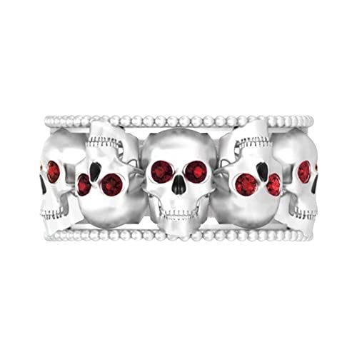 Caritierily Voller Diamantring Herren- und Damendiamant-Hohlring Voller -Diamantring Damengeschenk Gürtel Mit Zwei Ringen (Red, C) von Caritierily