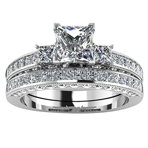 Wagenkette Ringe Ringe Europäische Damen Paar und Ringe Mode Herren und mit Zirkonen Hochzeit Amerikanische Ringe Ringe Partnerringe Schwarz (A, 8) von Caritierily