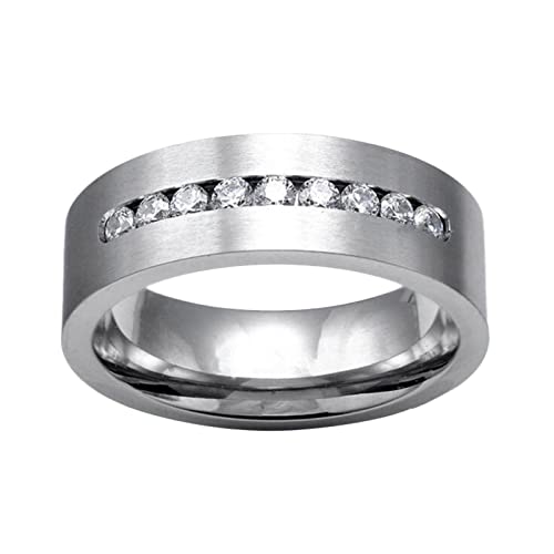 Wagenkette Ringe Ringe Europäische Damen Paar und Ringe Mode Herren und mit Zirkonen Hochzeit Amerikanische Ringe Ringe Partnerringe Schwarz (B, 10) von Caritierily