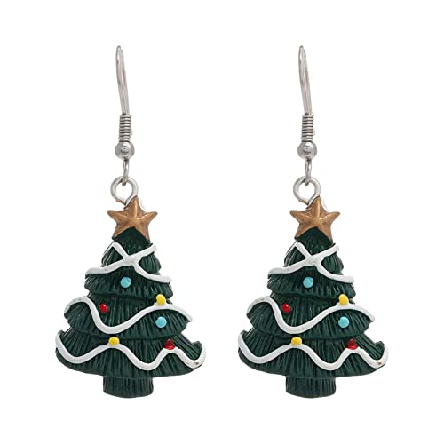 Weihnachtsbaum Glocke Ohrringe Weihnachten kreative Urlaub Party Ohrringe Schmuck Creolen Frauen Perlenohrclips Für Damen (C, One Size) von Caritierily