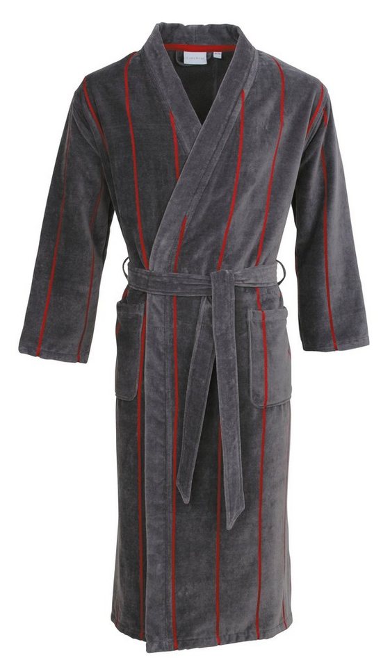 Carl Ross Herrenbademantel 530100, Langform, Velours, Kimono-Kragen, Gürtel, Langform von Carl Ross