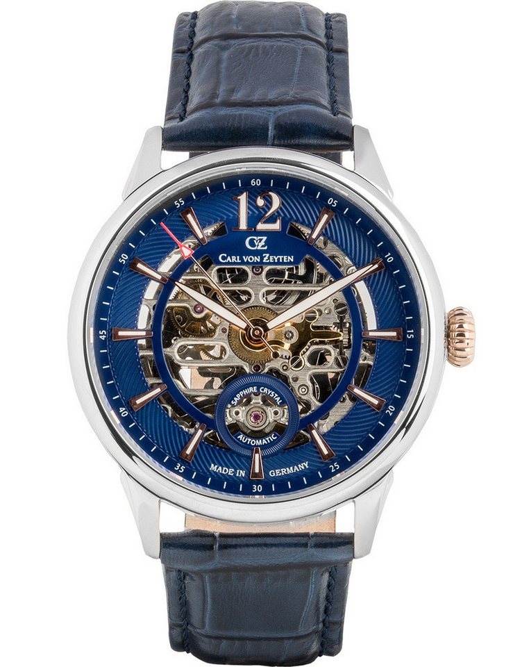 Carl von Zeyten Automatikuhr Carl von Zeyten CVZ0080BLRS Herrenuhr Schramberg Automatik Limited Edi Carl von Zeyten CVZ0080BLRS Herrenuhr Schramberg Automatik Limited Edition 43mm 5ATM von Carl von Zeyten