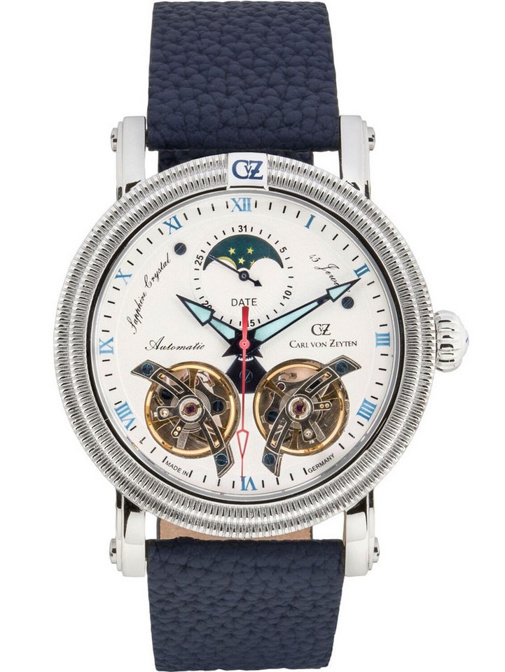 Carl von Zeyten Automatikuhr Carl von Zeyten CVZ0085WHS Herrenuhr Schauinsland Automatik Limited 46 Carl von Zeyten CVZ0085WHS Herrenuhr Schauinsland Automatik Limited 46mm 5ATM von Carl von Zeyten