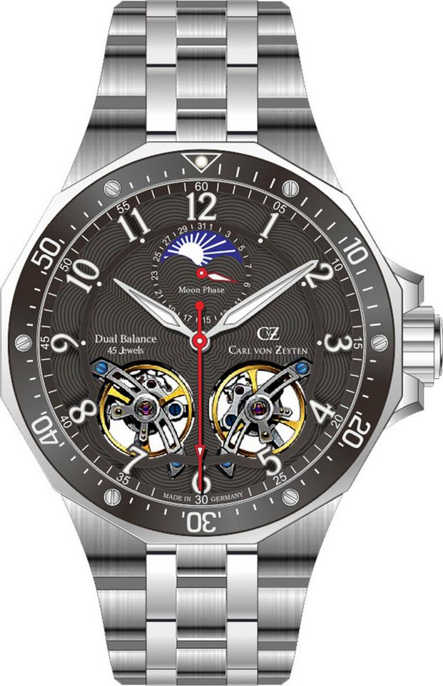 Carl von Zeyten Automatikuhr Kirchzarten CVZ0093BKMS, Armbanduhr, Herrenuhr, Made in Germany, Mechanische Uhr Carl von Zeyten Automatikuhr Kirchzarten CVZ0093BKMS, Armbanduhr, Herrenuhr, Made in Germany, Mechanische Uhr von Carl von Zeyten