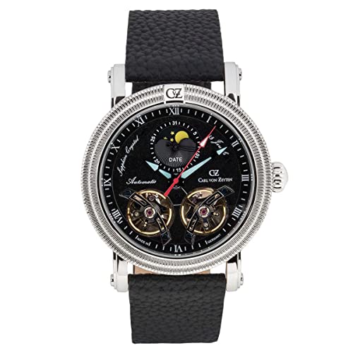 Carl von Zeyten Herren Analog Automatik Uhr mit Leder Armband CVZ0085BKS von Carl von Zeyten