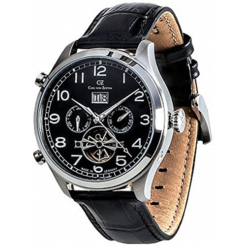 Carl von Zeyten Herren Analog Automatik Uhr mit Leder Armband CVZ0003BK von Carl von Zeyten