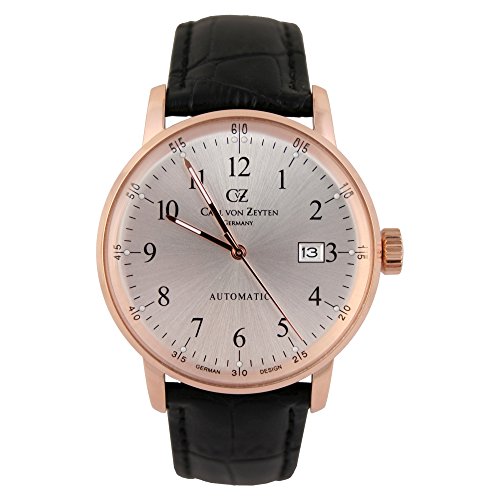 Carl von Zeyten Herren Analog Automatik Uhr mit Leder Armband CVZ0009RWH von Carl von Zeyten