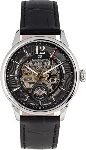 Carl von Zeyten Herren Analog Automatik Uhr mit Leder Armband CVZ0080BKS von Carl von Zeyten