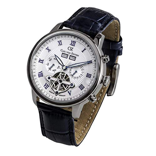Carl von Zeyten Herren Analog Automatik Uhr mit Leder Armband CVZ0053WH von Carl von Zeyten