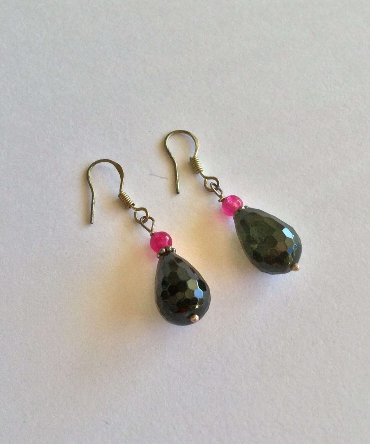 Pink Schwarze Ohrhänger Tropfen 925 Silber Pink Schwarze Ohrhänger Tropfen 925 Silber von CarlaDiVolpe