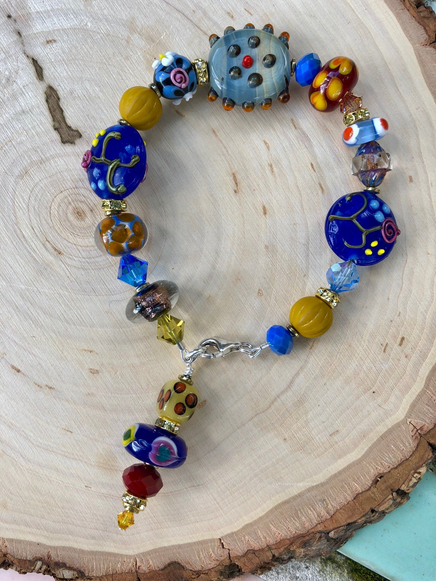 Lampwork Glasarmband, Ziemlich Erklärung Stück Für Den Herbst, Satte Farben, Urlaub, Geschenke Sie Lampwork Glasarmband, Ziemlich Erklärung Stück Für Den Herbst, Satte Farben, Urlaub, Geschenke Sie von CarlaFerraraJewelry
