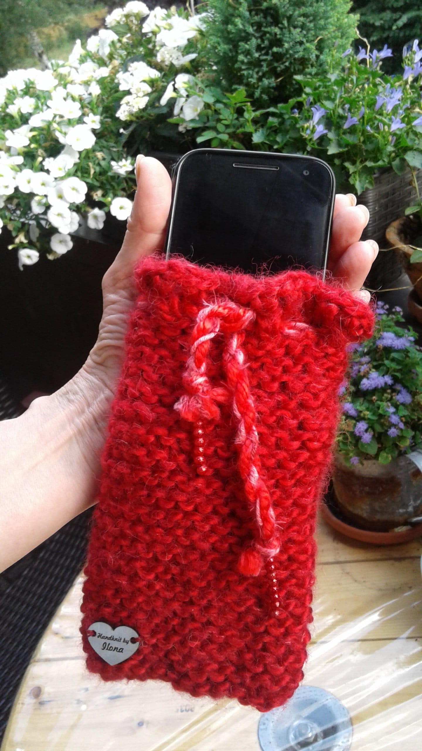 Handytasche/Hülle Einzelstück Gestrickt Alpaka/Seide Und Wolle von CarlaWhiteAndNature