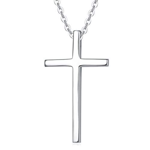 Damen Halskette mit Kreuz Christian Anhänger aus 925 Sterling Silber - Verstellbar Kettenlänge: 40 + 5 cm von Carleen