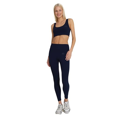 Carlheim Women's Active wear Leggings Ribbed Helle, Navy, X-Large von Carlheim