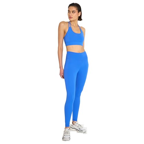 Carlheim Women's Active wear Leggings Zipper Pocket, Victoria Blue, Small von Carlheim