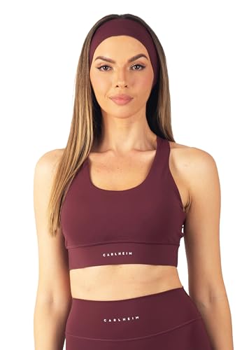 Carlheim Women's Serenita Active Collection Sports Bra X-Back, Burgundy, Small von Carlheim