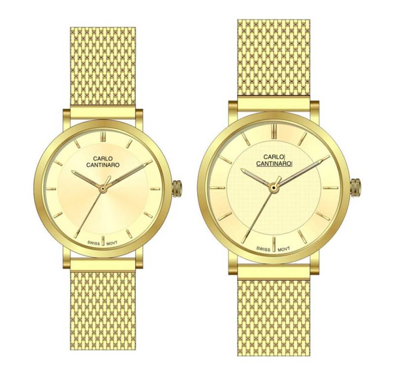 Carlo Cantinaro Luxusuhr CC3001SM004 Partnerset Damenuhr Herrenuhr Carlo Cantinaro Luxusuhr CC3001SM004 Partnerset Damenuhr Herrenuhr von Carlo Cantinaro